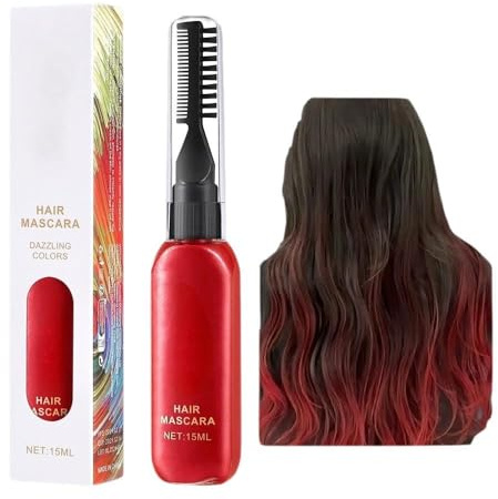 Juego de rímel con tinte temporal para el cabello, 8 colores brillantes, diseño de pincel de doble punta, aplicación rápida, fácil de usar y lavar, adecuado para uso diario