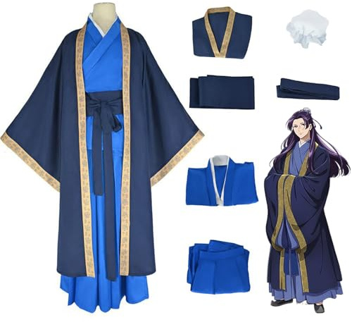 AnkekolyStar Jinshi Men's Cosplay Costume with Wig, Apothecary Diaries Anime, Hanfu for Adults, Halloween, Carnival, Cosplay, Fancy Dress Party (jinshi, L)