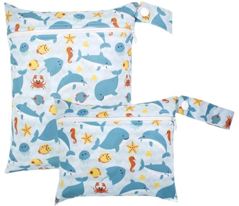 Bolsa de Pañales Impermeable,2 piezas,Organizador para Carro de Bebe,para Guardar Pañales Sucios y Toallas,Organizador Reutilizable Lavable Guardería Colegio Viaje Playa Piscina