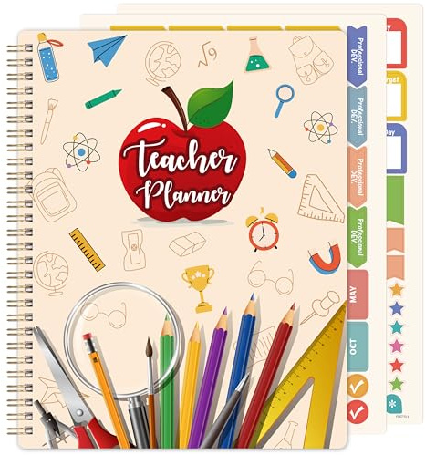 Teacher Planner - Undated Teacher Planner 9''x11'', Undated 2026-2027 Teachers Lesson Planners/Plan Book/Calendar Planners with Stickers, Schedules, Calendars and Inner Pockets