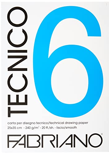 FABRIANO blocco tecnico 6 25x35cm 20fg 240gr liscio fabriano