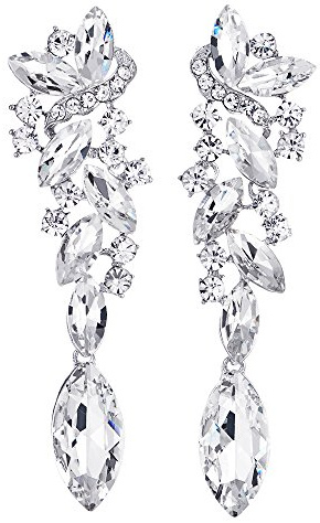Art Deco Hochzeit Braut Partei Strass Marquise Cluster Chandelier Kronleuchter Baumelnde Lange Statement Ohrringe