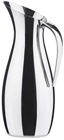 Zone Denmark Rocks Wasserkaraffe 1L, Wasserkrug aus Edelstahl, Durchm. 12 cm, Höhe 30 cm, 1 Liter, Polierter Stahl