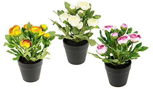 Kunstblumen Ranunkeln im Topf Seidenblumen Blüten Blumenschmuck Blütenbusch Knospen Unechte Pfingstrose Bauernrose Gefälschte Künstliche Deko Blumenarrangement Hochzeit Strauß Floristik Tischdeko