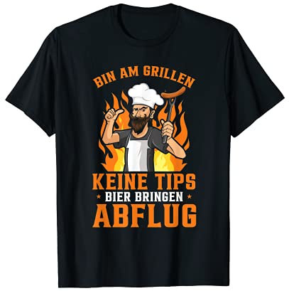 Barbecue & Barbecue Saying BBQ Bin Am Grillen Abflug T-Shirt
