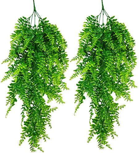 GONICVIN Lot de 2 guirlandes de Lierre artificielles à Suspendre, 90 cm, en Plastique, pour intérieur et extérieur, décoration de Jardin, Balcon, Maison, Mariages, fêtes