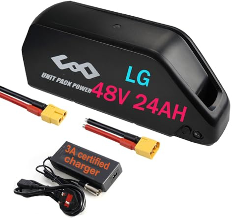 (UK Warehouse) Ebike Battery 48V 24AH LG4800cell with Charger, Lithium Electric Bike Battery for Ebike, Scooter 48v 1800W 1500W 1000W 750W 500W Motor