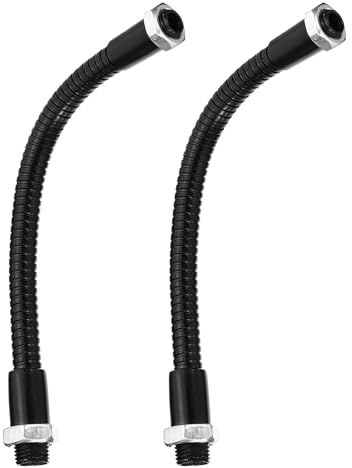 PATIKIL 15 cm (5,8 tum) universell svanhalsslang, 2 st M10 till M8 fin gänga böjbar metallslang flexibel arm mjuk rörförlängning för lampa, gör-det-själv-utrustning, svart