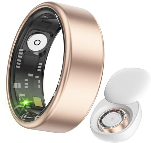 Smart Ring Android IOS Fitness Ring Tracker Smartringe für Herren Damen Schlaftracker Pulsmesser Aktivitätstracker Schrittzähler Sport Smartring Fitnessring Herzfrequenz Schwarz Rosegold Silber