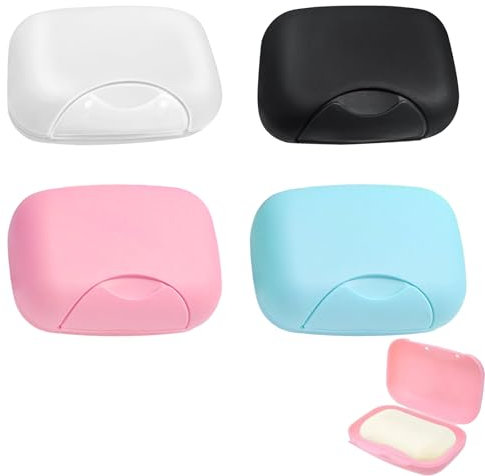 4 Pcs Soap Holder Soap Dish Travel Soap Case,Soap Dish With Lid Soap Box For Shower Travel Hiking Bathroom School Gym