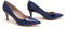Womens Low Heels Court Shoes Ladies Pointed Toe Office Work Mid Heel Pumps Wedding Shoes for Women UK, Navy Patent-6