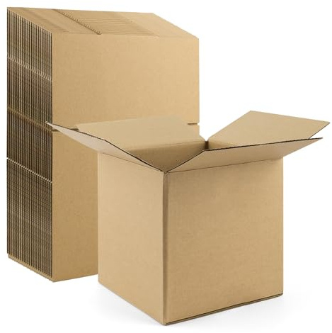 Frametory 8x8x8 Pack of 25 Corrugated Cardboard Packing Shipping Mailing Moving Carton Boxes, Brown