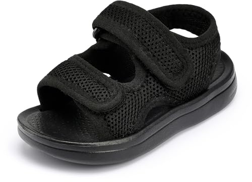 GUAGUA PRINCE Toddler Sandals with Adjustable Straps, Non-Slip Water Shoes for Boys & Girls, Breathable Mesh Baby Walking Sandals for Pool