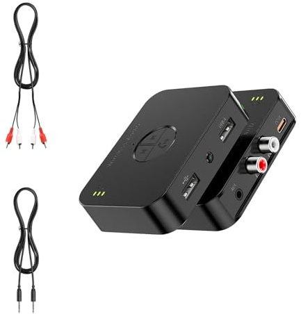 Recepteur Bluetooth 6.0, Adaptateur Bluetooth pour Chaine Hi-FI EDR Technologie avec 2RCA Et 3.5mm Double Connexion Haut-Parleur Amplificateur Phone Faible Latence