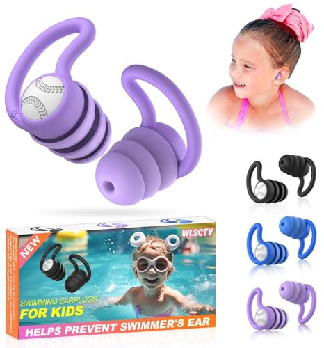 Tapones para los Oídos para Natación para Niños (2-9 años) - 3 Pares de Tapones de Silicona Suave Reutilizables para Nadar, Perfectos para el Surf, la Piscina, la Ducha y Otros Deportes Acuáticos