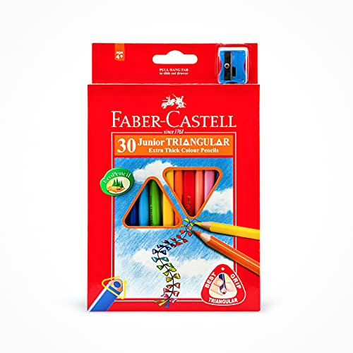 FABER-CASTELL 116530 - Buntstifte triangular Jumbo, 30er Kartonetui, 1 Stück