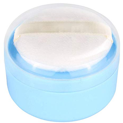 Onwon After-Bath Puff Box Empty Body Powder Container Dispenser Case with Sifter and Powder Puffs for Home and Travel Use