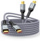 Snowkids 8K HDMI Cable 3 Meters 2 Pack, HDMI 2.1 Cable, 8K@60Hz HDMI Lead, 4K@120Hz, eARC HDR10 4:4:4| 21:9, HDCP 2.2/2.3, 3D, VRR, Ethernet, Compatible with Latest game console/TV/HDTV/Blu-ray