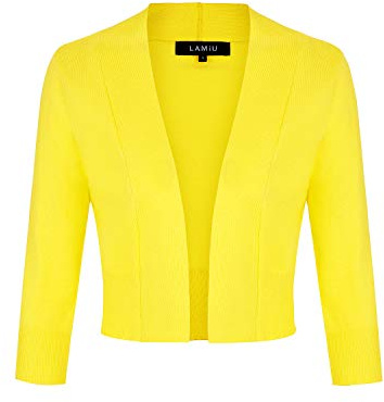MINTLIMIT Womens Cardigans 3/4 Sleeve Knitted Cropped Cardigan | Open Front Vintage Dress Cover Up Elegant Bolero