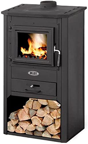 Decorspace Poêle à bois Koral 8 kW en acier peint cheminée h 94 cm (9 Kw Antracite)