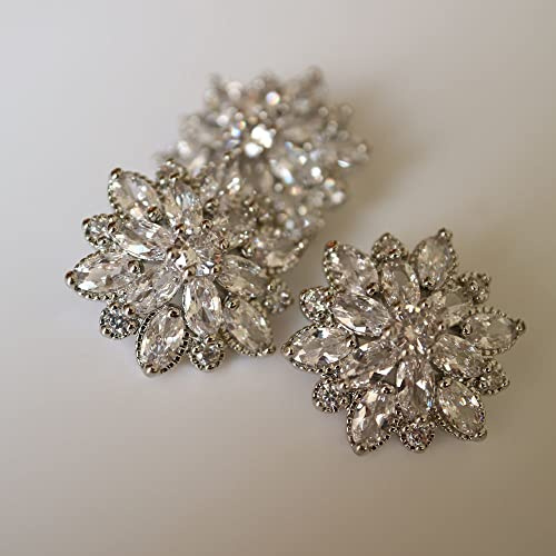 G-RUI 5pc/lot Luxury Crystal Buttons for Clothes Cubic Zirconia Metal Shank Button for Coat Decorative CZ Sewing Buttons for Shirts (CX-027)