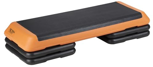 Mirafit Deluxe 108cm Adjustable Gym Stepper Board - Orange/Black