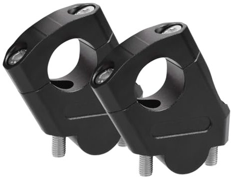 1 1/8 Handlebar Bar Risers Motorcycle Bar Clamps 28mm Bar Riser For Motorbike Pit Dirt Bikes Black Riser Height 38mm (1.5 ), 18mm (0.71) Backward or Forward, CNC Billet Aluminum