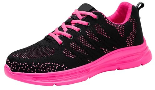 WaKsazlz Chaussures de Sécurité Femmes Chaussures de Travail Légères Respirantes Chaussures à Embout Acier Antidérapantes Anti-Smashing Sneaker EU 34-40