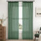 MRTREES Gardinen dunkelgrün transparente gardinen kräuselband Stores Gardinen kurz 225X140cm (HXB) Schlaufenschals 2er Set Vorhänge in Leinenoptik für Wohnzimmer Schlafzimmer küchenfenster