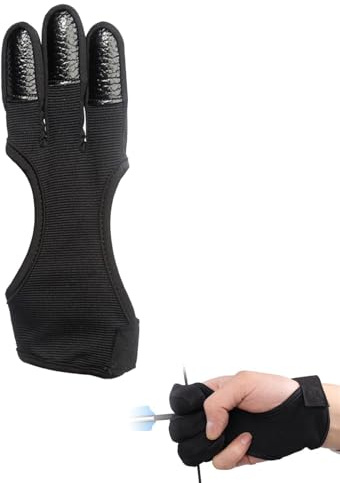 Tokaneit bågskytte fingerhandske, traditionell skytte, bågskyttehandskar, trefinger bågskyttehandskar, vantar, skyddshandskar för compoundbåge