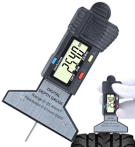 Calibre De Profundidad Del Dibujo Del Neumático,Medidor de Huella de Neumáticos | Probador Digital LCD Con Resorte De Retorno Para Vehículos Conductor