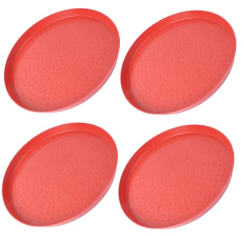 Milisten 4pcs Small Plastic Chicken Starter Food Trays 35cm Poultry Feeding Plates for Chicks Ducks Geese Pigeon Bird Feeder Pan