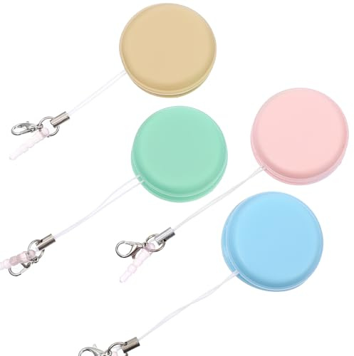 Generico Pulitore per Schermo Cellulare Macaron 4 Pezzi con Microfibra e Spugna Portachiavi Compatto per Smartphone Tablet Laptop Strumento Versatile per Pulizia Schermo Colore Casuale