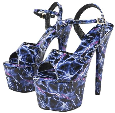 Plattform för kvinnor högklackade pumptjocka skor med ormblommor enfärgad fjäril glitter stilettos spänne gotisk elegant sexig för jeans klänning fest dejting bröllop alla hjärtans dag halloween, 12u