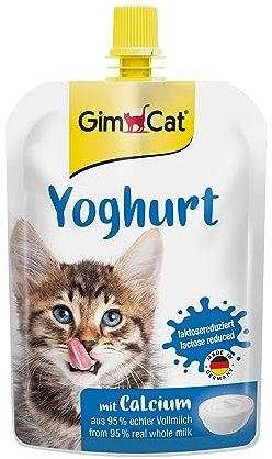 GimCat Yoghurt - Katzensnack aus echter laktosereduzierter Vollmilch mit Calcium für gesunde Knochen - 1 Beutel (1 x 150 g)