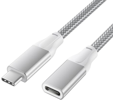 Basesailor Cable Extensión USB Tipo C 2M,Alargador Alargadera Type C 3.1 Gen2 10Gbps Macho a Hembra USBC,Alargo 3.0 Extender Extensor Compatible Thunderbolt 3 para iPhone 17 16 15 14 13 12,MacBook,Air