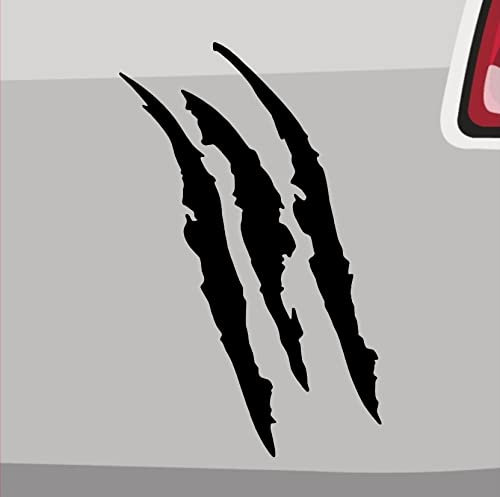 Stickerfreaks Kratzer Aufkleber - 6 Größen, 21 Farben - Bestie Krallen Delle Sticker JDM FUN Auto - Schwarz - Vinyl - Outdoor - Aufkleber