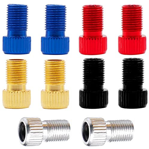 Clyhon 10pcs Presta a Schrader Adaptador de válvula de Bicicleta, aleación de Aluminio Adaptador convertidor de válvula de Bicicleta