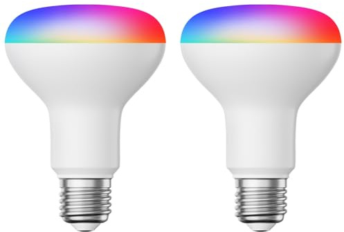 ledscom.de 2x E27 LED RGB-lampa, R80, varmvit - kallvit (2700-6300 K), 9,9 W, 950lm, Smart Home, WLAN, Alexa, matt