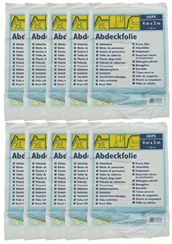 10 x Abdeckplane 4x2,5m insgesamt 100m² aus HDPE Abdeckfolie Malerplane Malerfolie
