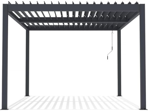 Pergola bioclimatica Windsor in alluminio con led 3 x 4 - Grigio