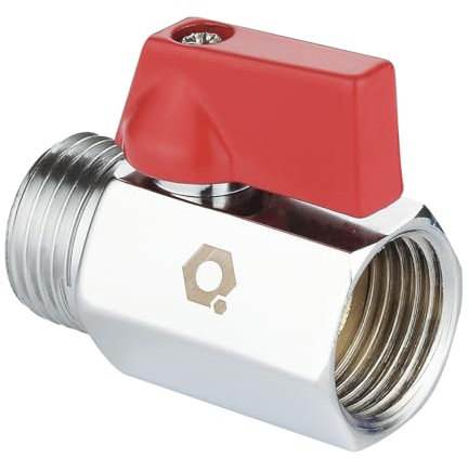 zencQ Mini Válvula de Bola 1/2 Pulgada MF, PN-10 Bar Pequeña válvula de bola de latón con maneta de palanca para depósitos industriales con rosca interior y rosca exterior