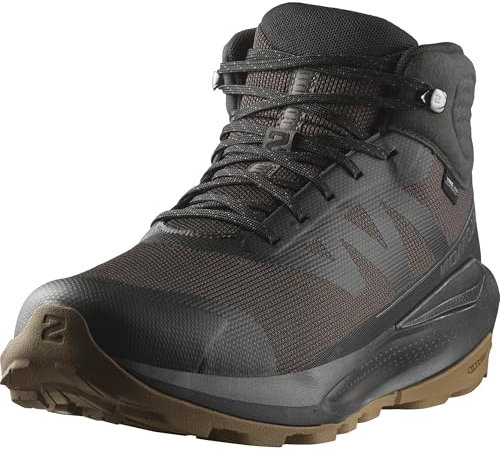 Salomon Elixir Tour Mid Scarpe Impermeabili da Trekking da Uomo, Comfort ottimale, Rullata Morbida, Impermeabilità e Protezione dagli Elementi, Phantom Black Asphalt, 45 1/3 EU