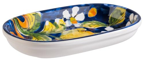 APS 85290 Schale/Teller MEDITERRANEAN, 18,5 x 11,5 cm, Höhe 3 cm, Melamin, weiß-Dekor