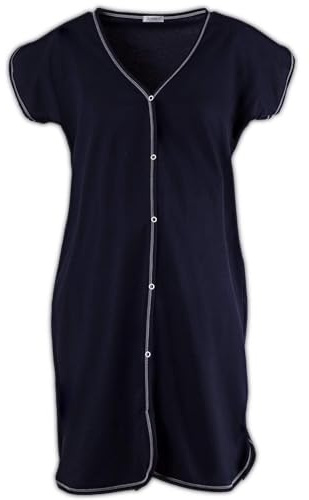 MYSANITY Camicia da Parto in Cotone con Apertura Frontale, Camicia da Notte Premaman per Clinica, Parto, Post Parto e Allattamento