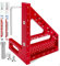 1 Pièces 3D Multi-Angle Equerre Menuisier Equerre Charpentier Précise 22.5-90°Equerre 3d en Alliage D'aluminium Règle Equerre de Menuisier Détachable Équerre Menuisier Outillage Menuiserie (Rouge)