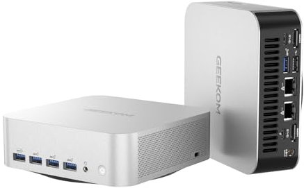 GEEKOM A8 Max AI Mini PC Windows 11 Pro, with AMD Ryzen 7 8745HS (Up to 5.1GHz), 32GB DDR5 RAM & 1TB PCIe SSD(Expandable), USB4 (40Gbps), Dual HDMI 4K@120Hz, 8×USB/WiFi 6E/BT5.2 for Gaming Office Home