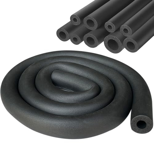 Tubo Isolante Del Condizionatore 9 mm Isolamento Tubi Pipe Insulation Impermeabile e Altamente Elastico Utilizzato nei Condizionatori Canalizzati 1.8 m (Nero, 9mm)
