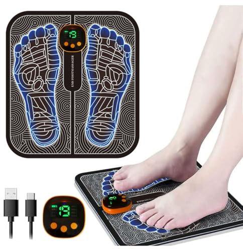 YUCEN Electric Foot Massager,8 Modes and 19 Intensity LCD Display Screen,Feet Massager for Relieving Pain and Improving Blood Circulation,Relaxing Feet with Rechargeable
