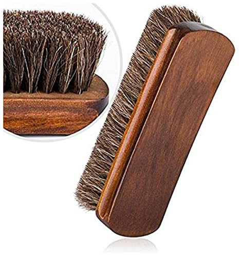 Skoborstar 1pc Horsehair Skorborste Shine Borstar Skrapverktyg med hästhårborste for stövlar Skor och annan lädervårdborste Skoborste